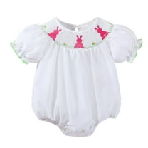 MEZZALL Girls Long Sleeve Plaid Cartoon Embroider Pullover Onesie Bodysuits One-Pieces Relaxed Fit, 6-12 Months