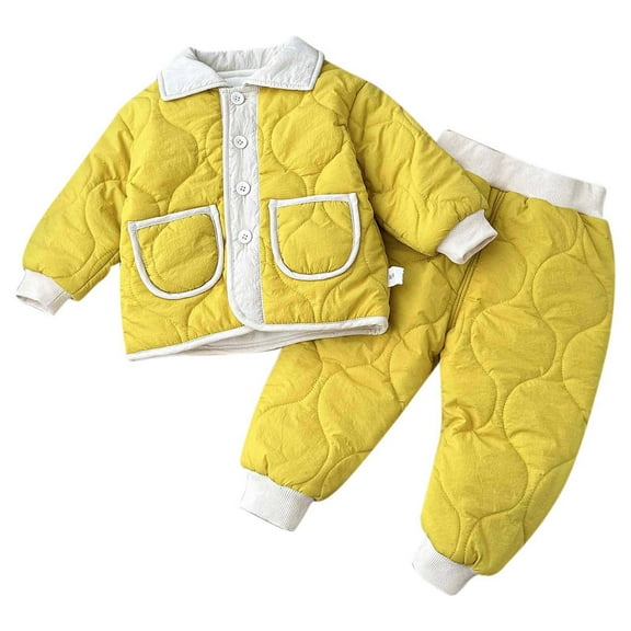 MEZZALL Jackets Winter Outerwear Coat For Baby Girl Sweater Knitwear 2 Pcs Set Stylish Dailywear, Yellow, 6-12 Months