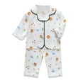 thumbnail image 1 of MEZZALL Kids Baby Boys Girls Dinosaur Animals Floral Button Down Shirt Tops + Long Pants Pajamas Sleepwear Outfits Loungewear Set Trendy, 6-12 Months, 1 of 3