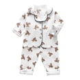 thumbnail image 1 of MEZZALL Kids Baby Boys Girls Dinosaur Animals Floral Button Down Shirt Tops + Long Pants Pajamas Sleepwear Outfits Loungewear Set Trendy, 6-12 Months, 1 of 3