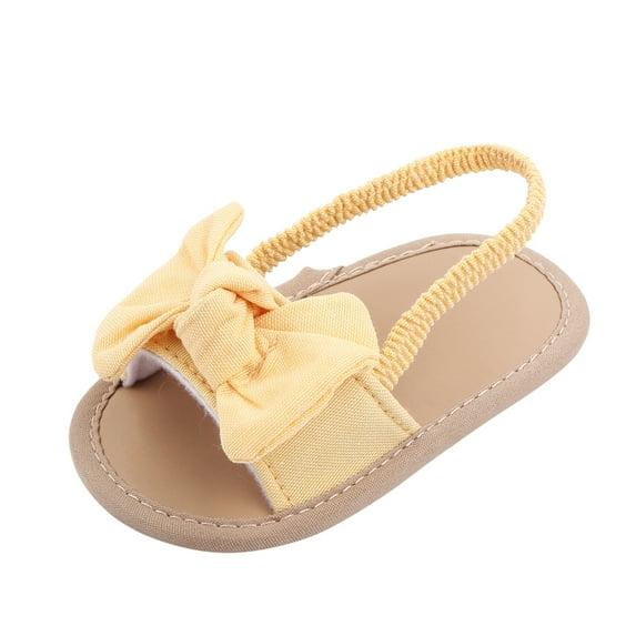 MEZZALL Kids Girls Bowknot The Floor Barefoot Non- First Walkers Prewalker Sandals 0-18M Cute Dailywear, Yellow, 6-12 Months
