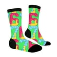 thumbnail image 1 of MEZZALL Number 6 7 Printed Colorful Cartoon Print Crew Socks Children Soft Blend Novelty Ankle Socks Boys Girls With Grips Leisure Socks, 1 of 6