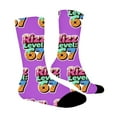 thumbnail image 1 of MEZZALL Number 6 7 Printed Funny Cartoon Print Crew Socks For Big Kids Boys Girls Novelty Casual Long Socks Youth Teen Ankle Socks With Cool Sayings Birthday Socks, 1 of 4