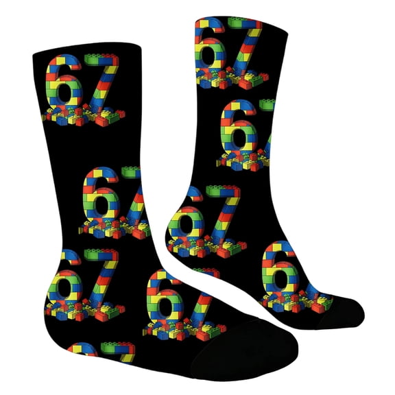 MEZZALL Number 6 7 Printed Socks Children Comfortable Daily Wear With Design Soft Breathable Fabric For Kids Boys Girls Leisure Socks