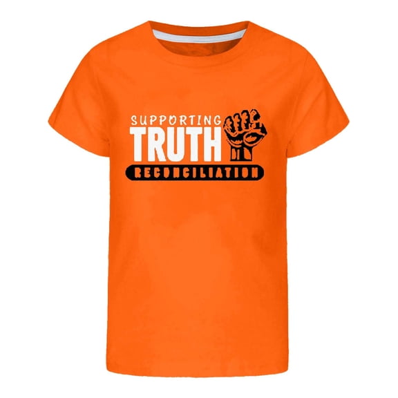 MEZZALL Orange Shirts For Boys Children Round Neck T Shirts For Both Boys Girls 3 To 13 Holiday Streetwear