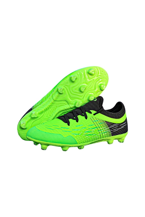 Outdoor Low Tops Training Shoes Kids Soccer Shoes Football Toddler Boys Shoes Versatile Footwear, Green, 10-10.5Years