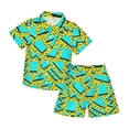 thumbnail image 1 of MEZZALL Outfit Sets Boy's Summer Casual Lapel Short Sleeved Tops Shirt And Shorts Versatile Daily Clothing Sets, 1 of 2