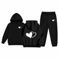 thumbnail image 1 of MEZZALL Outfit Sets Kids Fashion Cozy Long Sleeve Hoodie Sweatshirt And Matching Pants Girls Playful Printed Leisure Versatile Clothes Sets, 1 of 6