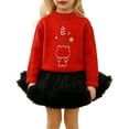 thumbnail image 1 of MEZZALL Outfit Sets Kids Sweater Dress Fall Winter Cartoon Knitted Pullover Baby Girl Puffy Mesh Skirt Relaxed Fit Children Fashion Clothes Sets, 1 of 4