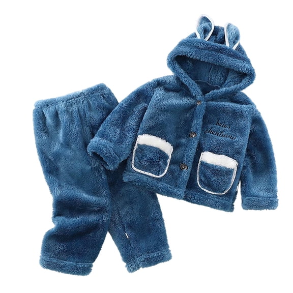 MEZZALL Outfit Sets Soft Flannel Long Sleeve Hooded Shirts Pants Girls Winter Warm Sleep With Cozy Pants Toddler Kids Youth Classic Clothes Sets