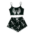thumbnail image 1 of MEZZALL Pajama Sets Women Sleeveless Crop Tank Tops with Elastic Waist Shorts Halloween Skeleton Print Comfortable Home Wear Nightwear, 1 of 5