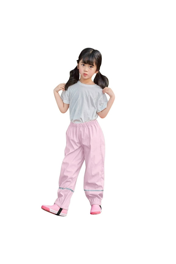 Pants Boys Mud Dungarees Fabric Windproof Baby Water-proof Double Warm Kids Rain Girls Bottoms Breathable Trousers Children Girls Pants Solid Color Cute Child Slacks