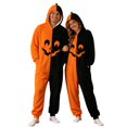 thumbnail image 1 of MEZZALL Patchwork Pumpkin Onesie For Adult Halloween Velvet Long Sleeve Hooded Pajamas Holiday Loungewear Jumpsuits One-Pieces, 1 of 6