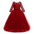 thumbnail image 1 of MEZZALL Performance Tutu Dress Girls Formal Girl Flower Lace Wedding Solid Color Child Bowknot Girls Dresses Lovely Toddler Baby Wear 9-10Y, 1 of 5