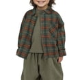 thumbnail image 1 of MEZZALL Plaid Autumn Boys Girls And Linen Lapel Tops Shirt Brushed Casual (3Y 8Y) Cute Toddler Cartoon Clothing, 1 of 5