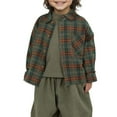 thumbnail image 1 of MEZZALL Plaid Autumn Boys Girls Linen Lapel Tops Shirt Brushed Lovely Toddler Blouses Clothing, 1 of 5