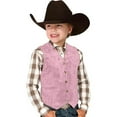 thumbnail image 1 of MEZZALL Retro Boys Cowboy Vest Suede Leather Style V Neck Button Down Casual Western Vest Waist Coat For Halloween Party Toddler Daily Wear Lovely / 7-8 Years, 1 of 8