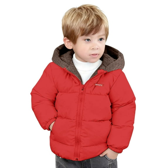 MEZZALL Reversible Boys Hooded Jacket With Bear Ears Warm Thickened Winter Coat Kids Double Wearable Long Sleeve Outerwear Solid Color Coats Comfort Child Streetwear