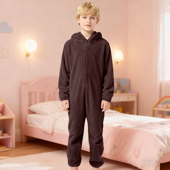 MEZZALL Soft Home Wear Jumpsuit Toddler Boys Girls Cozy Sleeper Onesie Hood Lounging At Home Trendy Long Sleeve O-Neck Spring Child One-Pieces