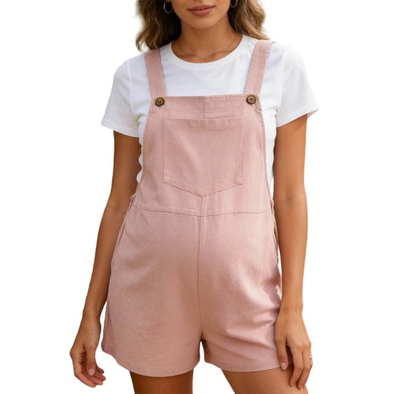 MEZZALL Solid Color Women Maternity Romper For Summer Pregnancy Adjustable Waistband Stretchy Comfy Casual Breathable Soft Shorts Stylish Pregnant Shorts