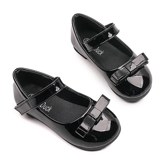 MEZZALL Spring Fall Girls Shoes Black Bow Performance Shoes Princess Shoes Classic Toddler Footwear, Dark Green, 33