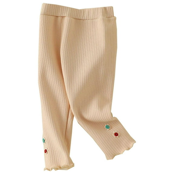 MEZZALL Spring Girls Leggings New Baby Pants Winter Warm Pants Relaxed Fit Dailywear, Khaki, 3-6 Months