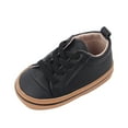thumbnail image 1 of MEZZALL Spring Summer Children Shoes Girls Boys Floor Sports Shoes Flat Soles Lightweight Comfortable Lace Up And Colorblock Cute Footwear, Black, 12-18 Months, 1 of 4