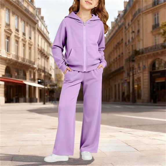 MEZZALL Stylish Girls Athletic Jogger With Solid Color Tee And Hoodie For Everyday Comfort Cozy Casual Outfit For Kids Comfort Clothes Sets
