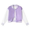 thumbnail image 1 of MEZZALL Stylish Girls Baseball Jacket Casual Autumn Lightweight Crop Outerwear Comfortable Toddler Kids Daily Wear And Outdoor Activities Versatile Long Sleeve Tops Coats, 1 of 6