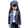 thumbnail image 1 of MEZZALL Stylish Leather Jacket For Girls Outerwear Coats For Teen Girls Kids Soft Comfortable Short Jacket For All Seasons Leisure Long Sleeve Tops, 1 of 4