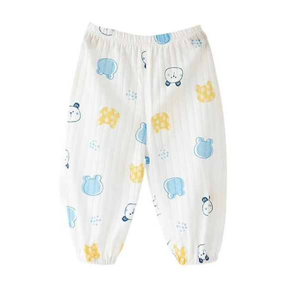 MEZZALL Summer Autumn Baby Trousers Boys Girls Home Leisure Cartoon Print Thin Style Drawstring Pants Toddler Streetwear Comfort / 3-6 Months