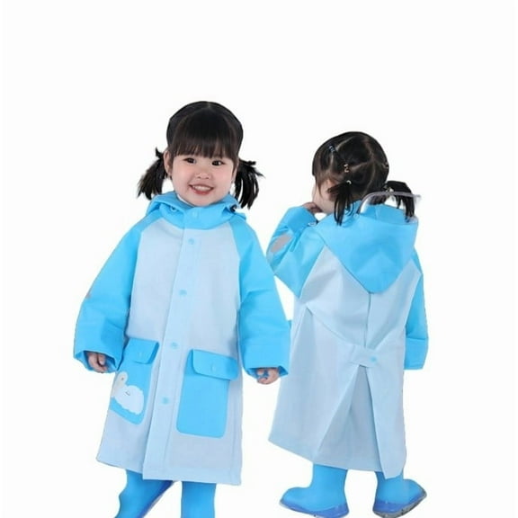 MEZZALL Summer Autumn Boys Girls Rainwear Plain Color Buttoned Thick Poncho Cartoon Raincoats Rain Ponchos Toddler Trenchcoat Leisure / 5-8 Years