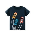 thumbnail image 1 of MEZZALL Summer Boys Children's Clothing Dark Blue Short Sleeved T-Shirt With Car Print Pattern 8-9 Years Lovely Kids Wear, 1 of 7