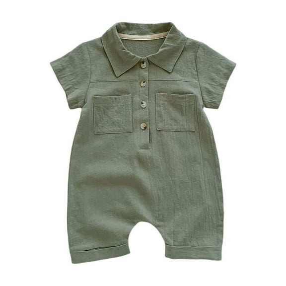 MEZZALL Summer Boys Girls Newborn Onesize Fitting Collared Front Opening Sleeveless Tunic Set With Front Opening Fasteners Cute Toddler Wear