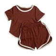 thumbnail image 1 of MEZZALL Summer Boys Girls Short Sleeved T-Shirt Set Boys Girls Short Sleeved Shorts Two Piece Set Cozy Toddler Baby Wear 3-4Y, 1 of 3