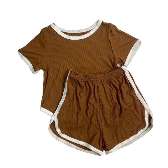 MEZZALL Summer Boys Girls Short Sleeved T-Shirt Set Boys Girls Short Sleeved Shorts Two Piece Set Stylish Toddler Baby Wear 18-24M