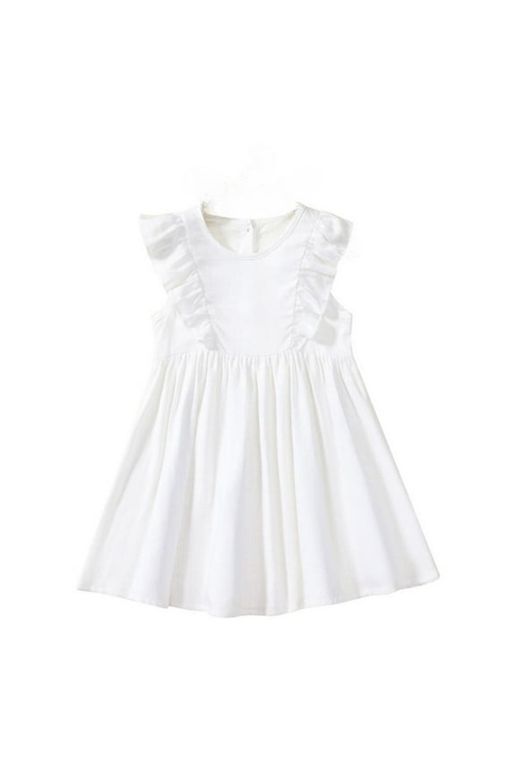 Summer Casual Girls Dress Cute And Playful Linen Outfits For Children 2 6 For Daily Wear And Outings 1-2 Years Comfort Kids Wear