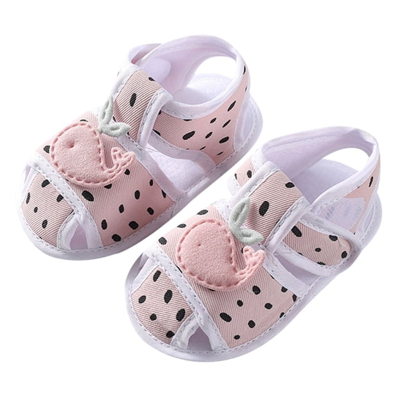 MEZZALL Summer Children Shoes Girls Boys Sandals Flat Bottom Lightweight Breathable Soft Comfortable Hook Loop Cute Animal Pattern Breathable Footwear, Pink, 12-15 Months