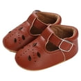 thumbnail image 1 of MEZZALL Summer Children Shoes Girls Sports Flat Bottom Non- Lightweight Hollow Out Breathable Comfortable Solid Color Simple Summer Relaxed Fit Footwear, Brown, 12-18 Months, 1 of 8