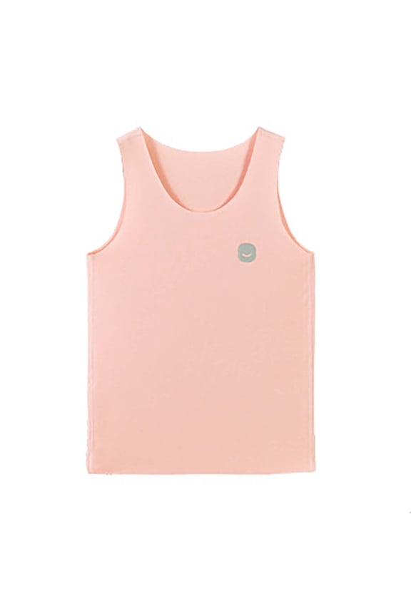 Summer Children O-Neck Cotton Rayon Plain Colored Casual Sleeveless Base Layer Pullover Comfort Toddler Blouses Tops