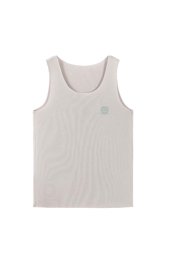 Summer Children O-Neck Cotton Rayon Plain Colored Casual Sleeveless Base Layer Pullover Trendy Toddler Blouses Tops