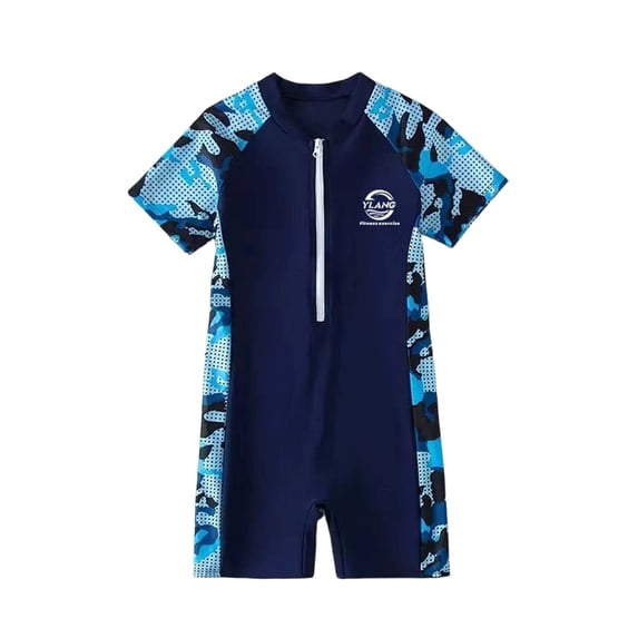 MEZZALL Summer Children Swimsuits For Girls Boys With Zipper Boyshorts Swimming Training Swimsuits For Children Pool With Cartoon / Flower Print Beachwear