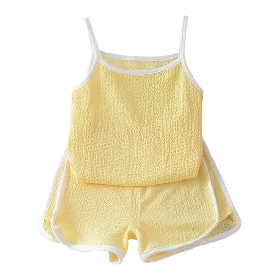 MEZZALL Summer Children Vest Set Girls Sleeveless Summer Clothes Large Children Style Loose Version Of Children Clothing Cozy Toddler Baby Wear 18-24M