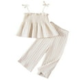 thumbnail image 1 of MEZZALL Summer Clothes Toddler Girls Camisole Outfits Baby Linen Lace Smocked Sleeveless Tank Tops Pants Set Clothes Sets Breathable, 1 of 9