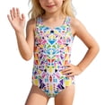 thumbnail image 1 of MEZZALL Summer Colorful Print Girls Swimwear For Swim Training And Lessons Comfortable Athletic Swim Bohemian With Cartoon / Flower Print Beachwear, 1 of 5