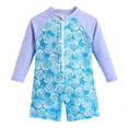 thumbnail image 1 of MEZZALL Summer Girls Long Sleeve Swimsuit With Print UPF Sun Rash Guard Swimwear For Beach Resort With Cartoon / Flower Print Beachwear, 1 of 6