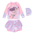 thumbnail image 1 of MEZZALL Summer Girls Swimsuit Cute Swimwear For Toddler And Big Kid Sun Beach Pool Outfit Beach Vacation With Cartoon / Flower Print Beachwear, 1 of 4