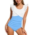 thumbnail image 1 of MEZZALL Summer Girls Swimsuit With Ruffled Skirt Back Design Teen Bathing Suit For Juniors Boho With Cartoon / Flower Print Beachwear, 1 of 4