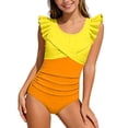 thumbnail image 1 of MEZZALL Summer Girls Swimsuit With Ruffled Skirt Back Design Teen Bathing Suit For Juniors Tropical With Cartoon / Flower Print Beachwear, 1 of 4