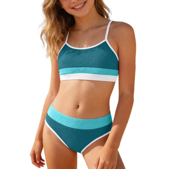 MEZZALL Summer Stylish Two Piece Swimsuits Swim Tops With Shorts For Girls Patchwork Bikini Comfort Sun Beach Vacation With Cartoon / Flower Print Beachwear